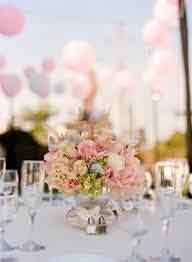 Reception mariage originale rose poudre et argent